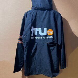 TRUTV (The TV Station) black windbreaker promo windbreaker NWOT